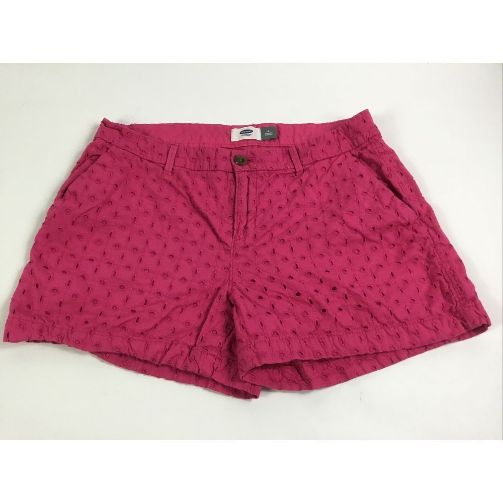 Old Navy‎ booty Shorts Size 6 stretch lace Pink lined Womens Hot pants